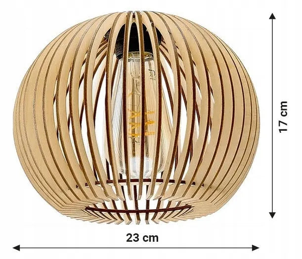 LED-ONE „Loft Drewno“ lubinis šviestuvas su reguliuojamu gaubtu, 3 × E27