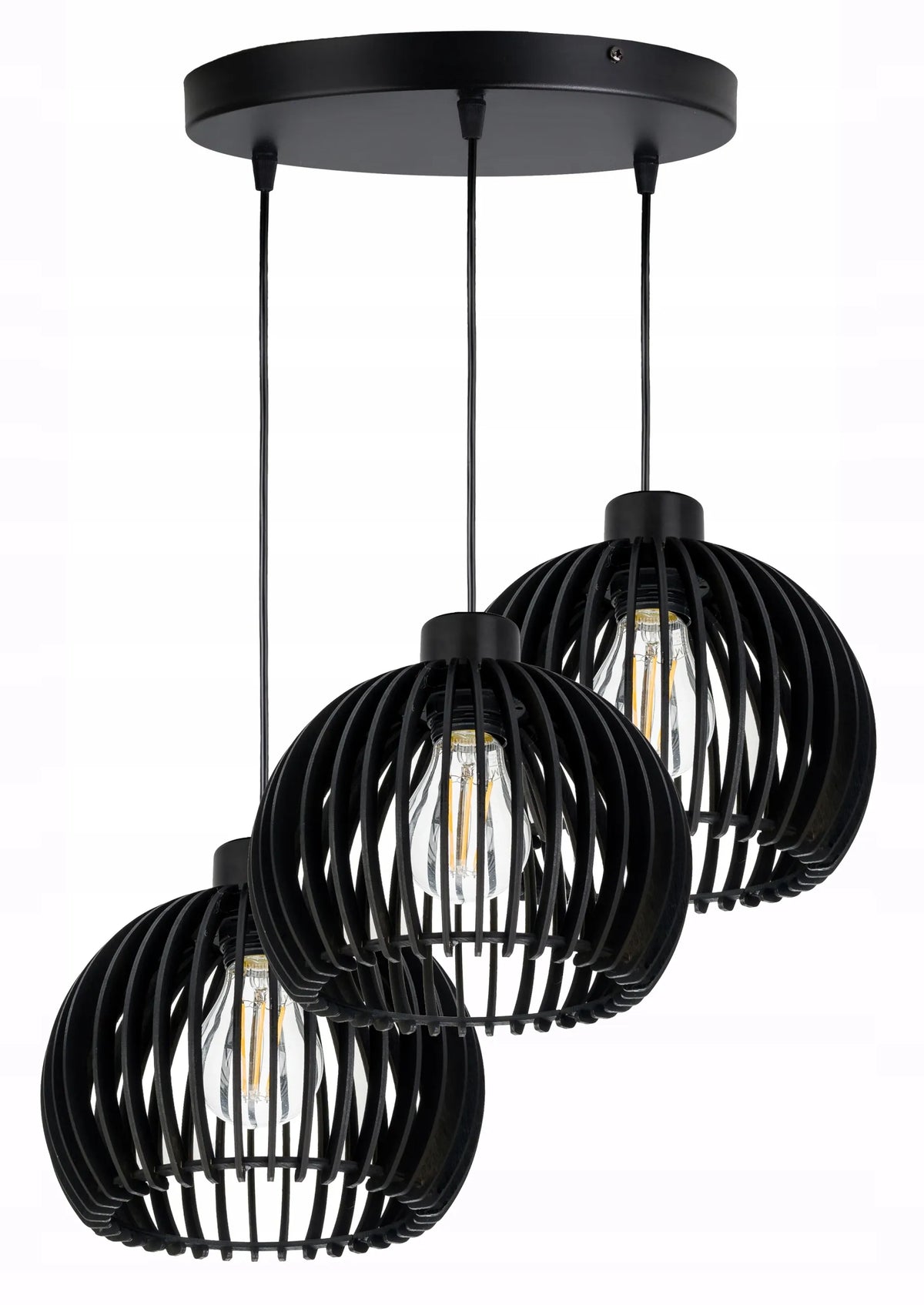 LED-ONE pakabinamas lubinis šviestuvas „Drewno LOFT“, 36 šakelių gaubtas, 3 x E27
