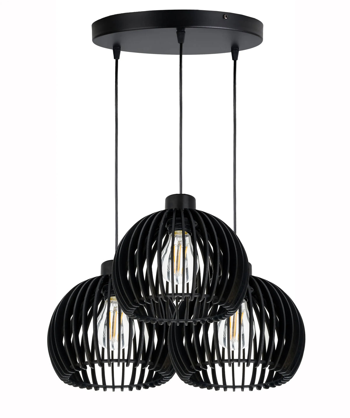 LED-ONE pakabinamas lubinis šviestuvas „Drewno LOFT“, 36 šakelių gaubtas, 3 x E27