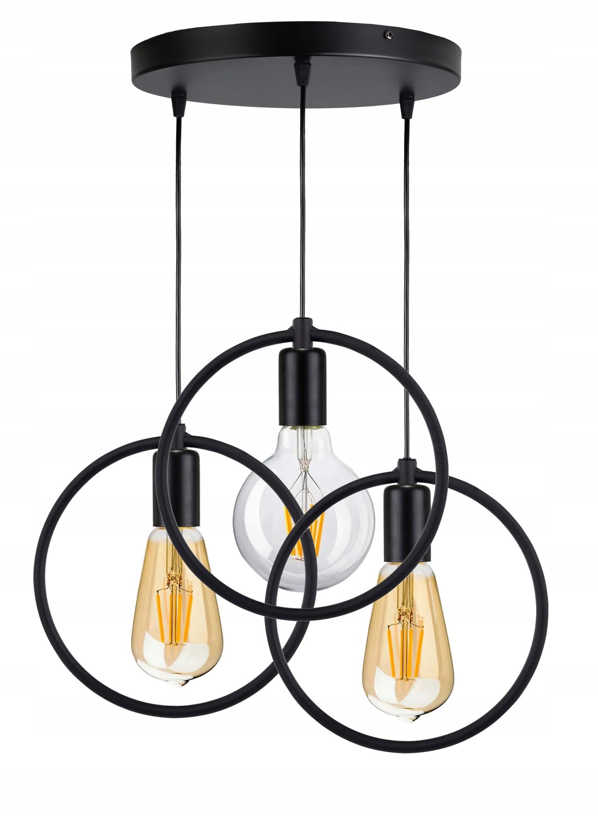 LED-ONE pakabinamas lubinis šviestuvas „ZWIS Edison Loft“ 3×E27, apvalus