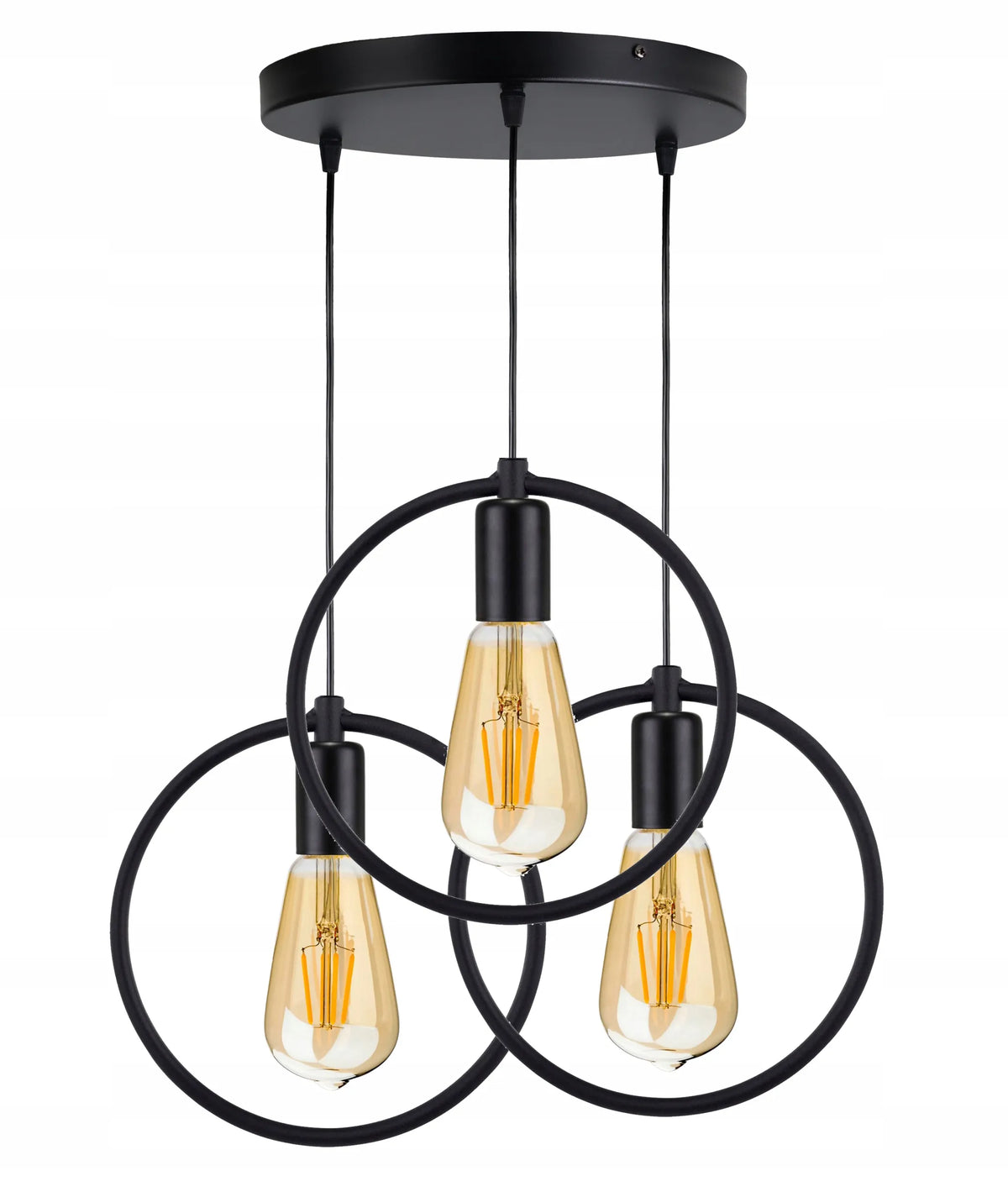 LED-ONE pakabinamas lubinis šviestuvas „ZWIS Edison Loft“ 3×E27, apvalus