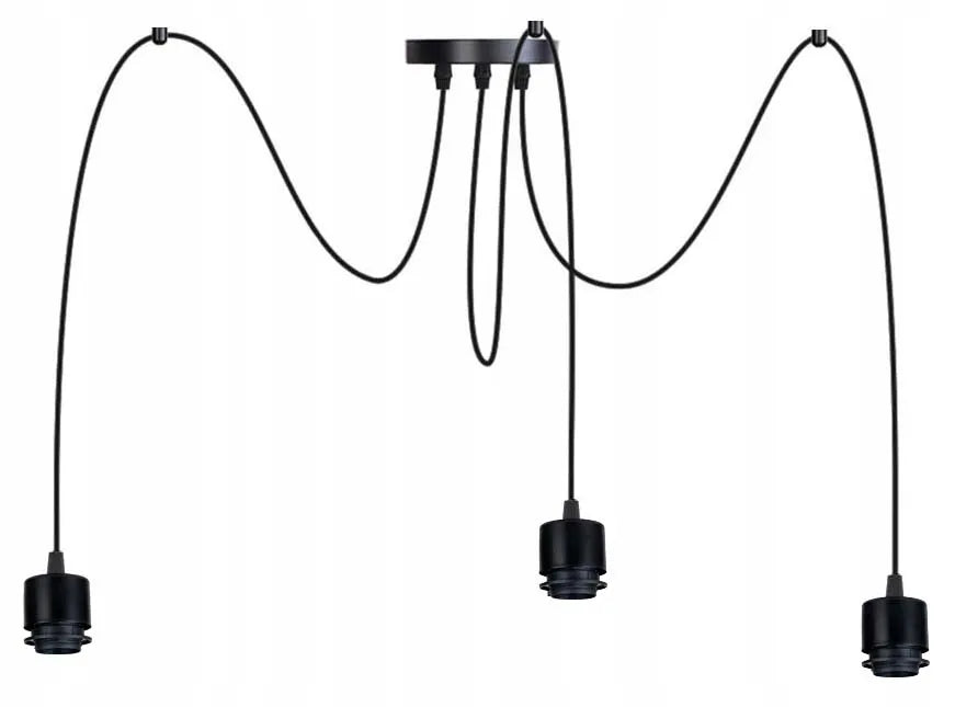LED-ONE pakabinamas lubinis šviestuvas ZWIS Loft PAJĄK su 3 mediniais gaubtais, E27