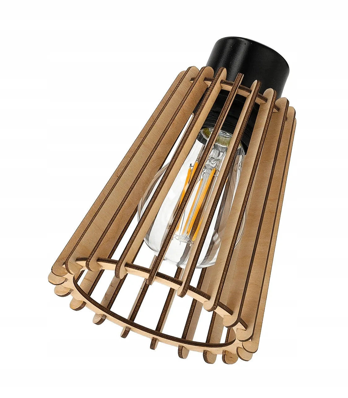 LED-ONE pakabinamas lubų šviestuvas su mediniu gaubtu, 1 šviesos šaltinis