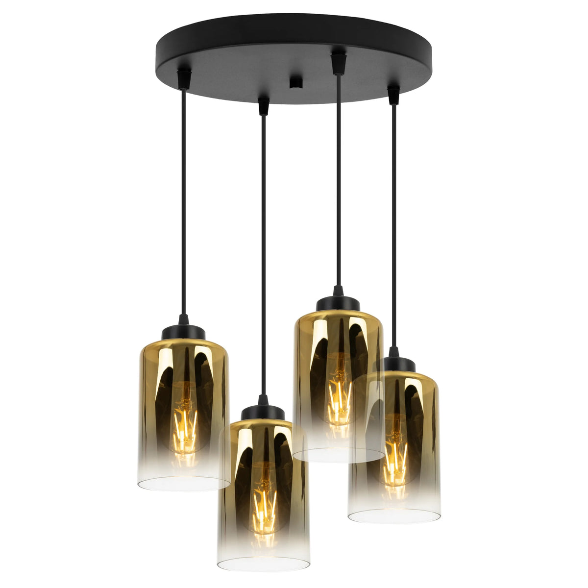 „Light Home“ pakabinamas lubinis šviestuvas – juodas „Glamour“ stiliaus stiklinis šviestuvas virš stalo, „Loft“