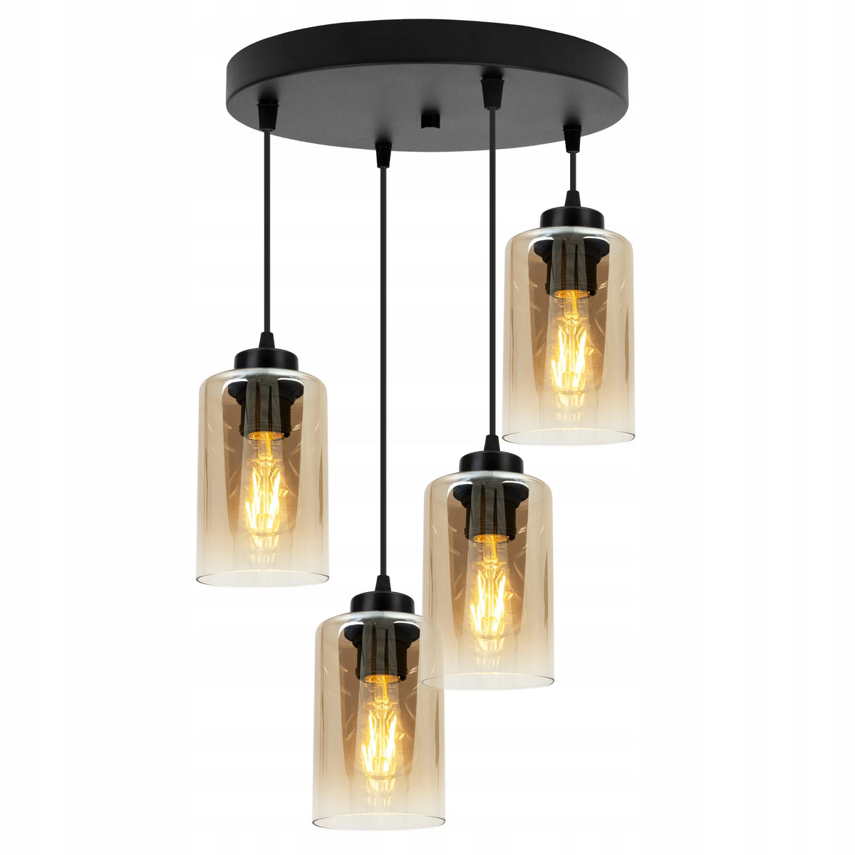 „Light Home“ pakabinamas lubinis šviestuvas – juodas „Glamour“ stiliaus stiklinis šviestuvas virš stalo, „Loft“