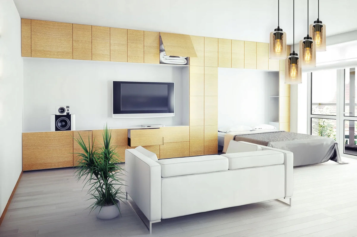 „Light Home“ pakabinamas lubinis šviestuvas – juodas „Glamour“ stiliaus stiklinis šviestuvas virš stalo, „Loft“