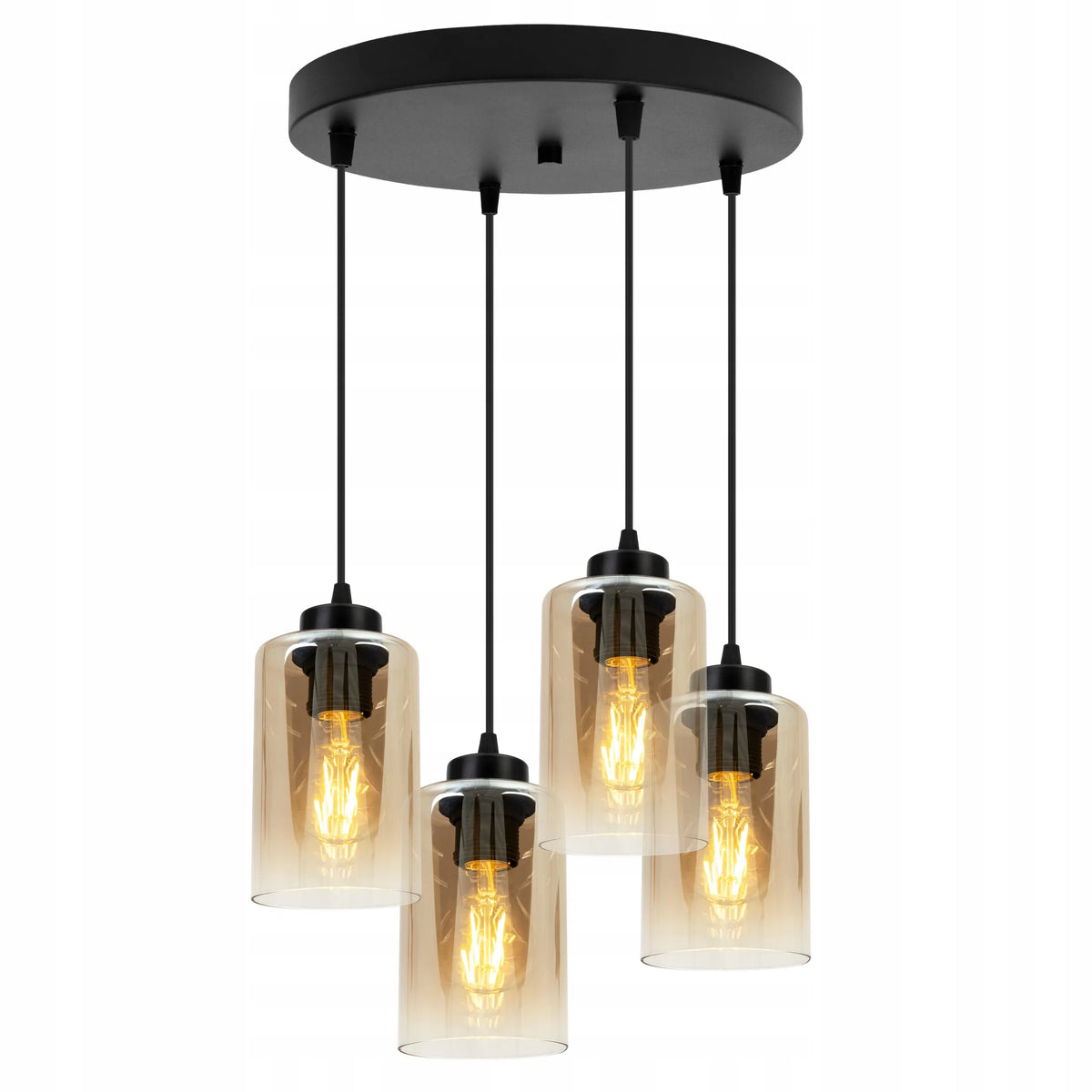 „Light Home“ pakabinamas lubinis šviestuvas – juodas „Glamour“ stiliaus stiklinis šviestuvas virš stalo, „Loft“
