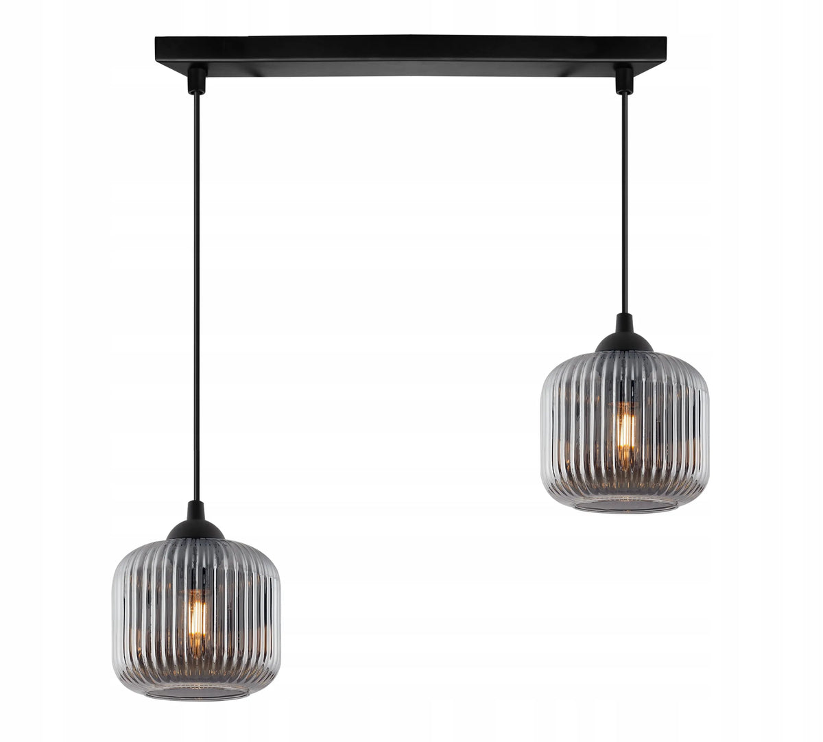 Light Home RIFFLE pakabinamas lubinis šviestuvas su grafito spalvos stikliniu gaubtu, 2 × E27, glamour