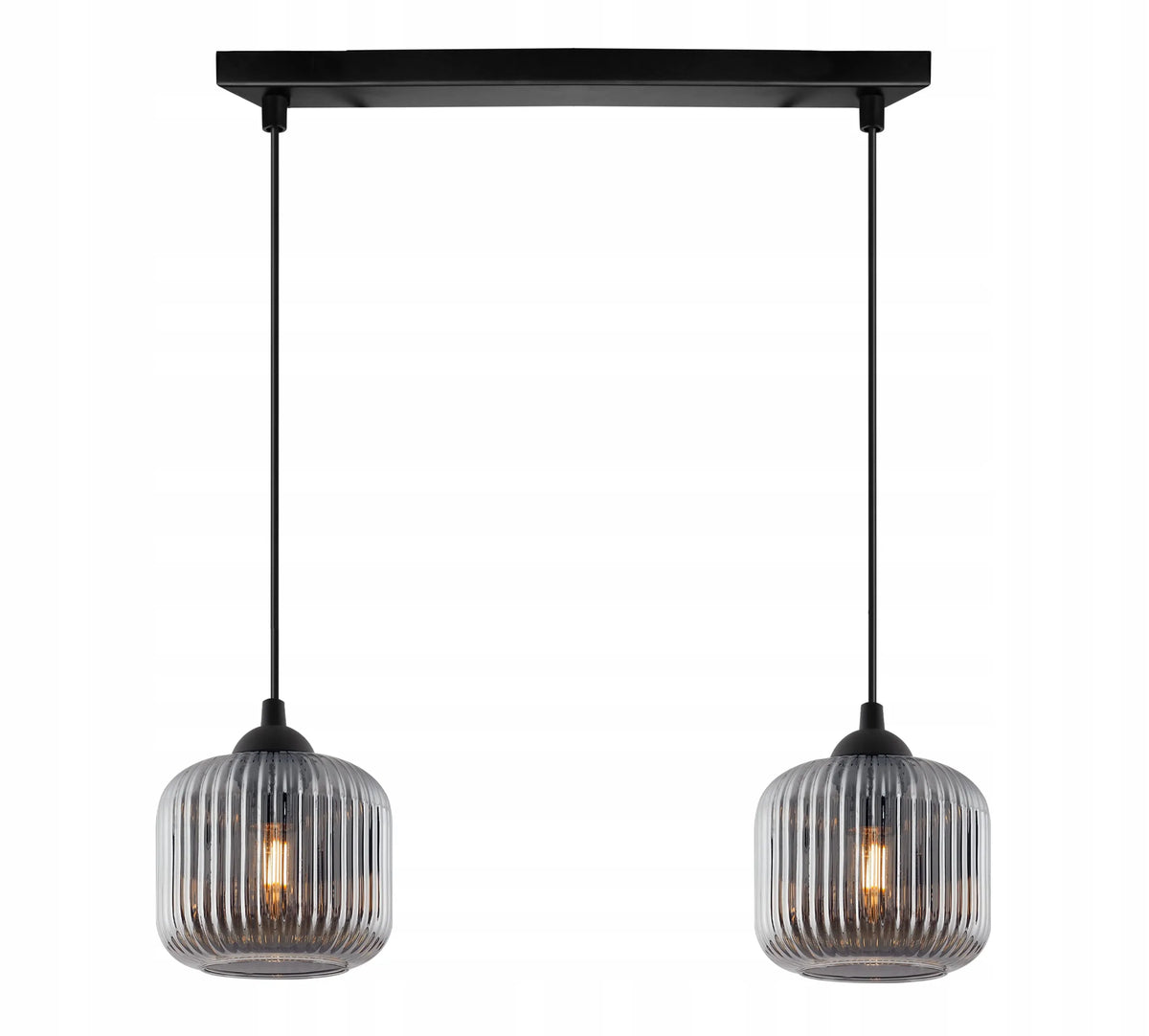 Light Home RIFFLE pakabinamas lubinis šviestuvas su grafito spalvos stikliniu gaubtu, 2 × E27, glamour
