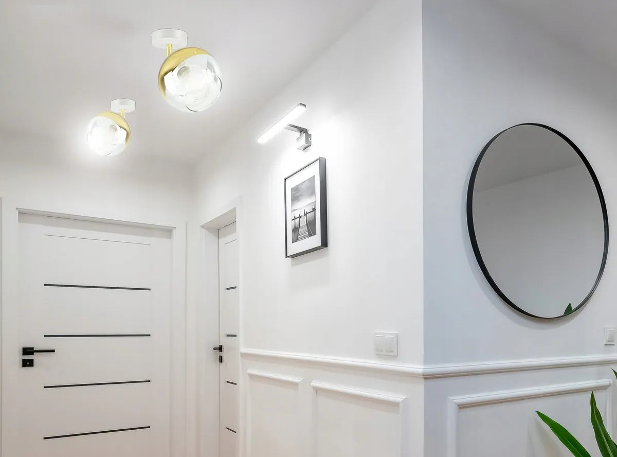 Lubinis pakabinamas šviestuvas – baltas ir auksinis GLASS EG1 LED