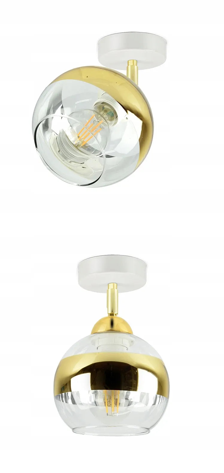 Lubinis pakabinamas šviestuvas – baltas ir auksinis GLASS EG1 LED