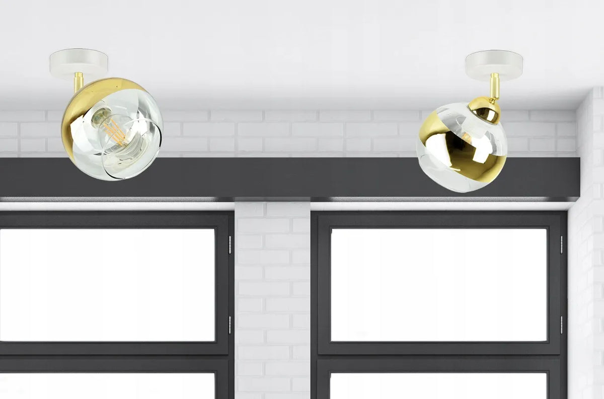 Lubinis pakabinamas šviestuvas – baltas ir auksinis GLASS EG1 LED