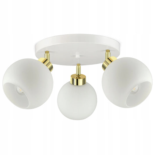 Lubinis pakabinamas šviestuvas „Luxolar“ White Glass EG3, baltos stiklo sferos, LED E27