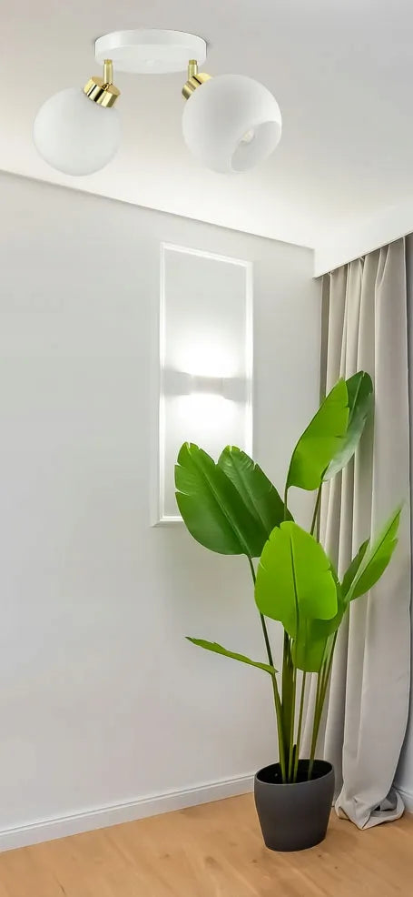 Lubinis pakabinamas šviestuvas „Luxolar White Glass“ su baltais stikliniais gaubtais, EG2, LED, E27