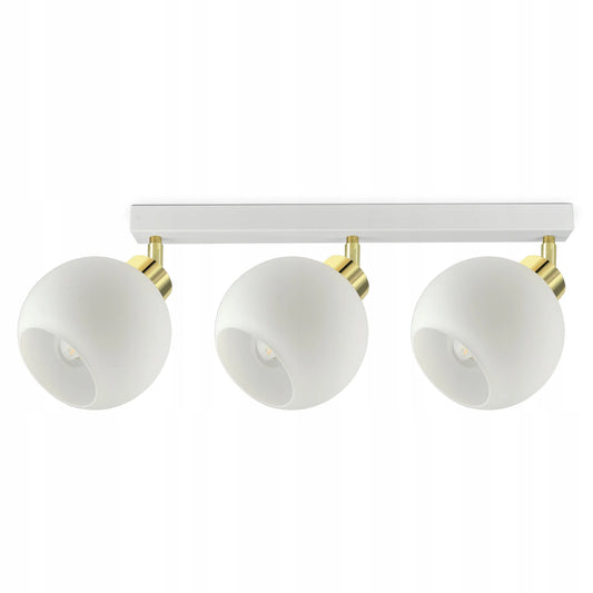 Lubinis pakabinamas šviestuvas „White Glass“ BG3, 3 stikliniai gaubtai, E27