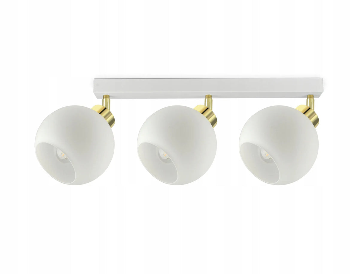 Lubinis pakabinamas šviestuvas „White Glass“ BG3, 3 stikliniai gaubtai, E27
