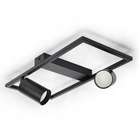 Lubinis paviršinio montavimo šviestuvas Luxolar 2 x GU10 LED, juodas, su pasukamais reflektoriais