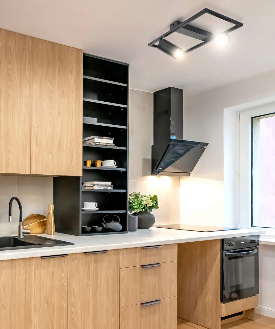Lubinis paviršinio montavimo šviestuvas Luxolar 2 x GU10 LED, juodas, su pasukamais reflektoriais