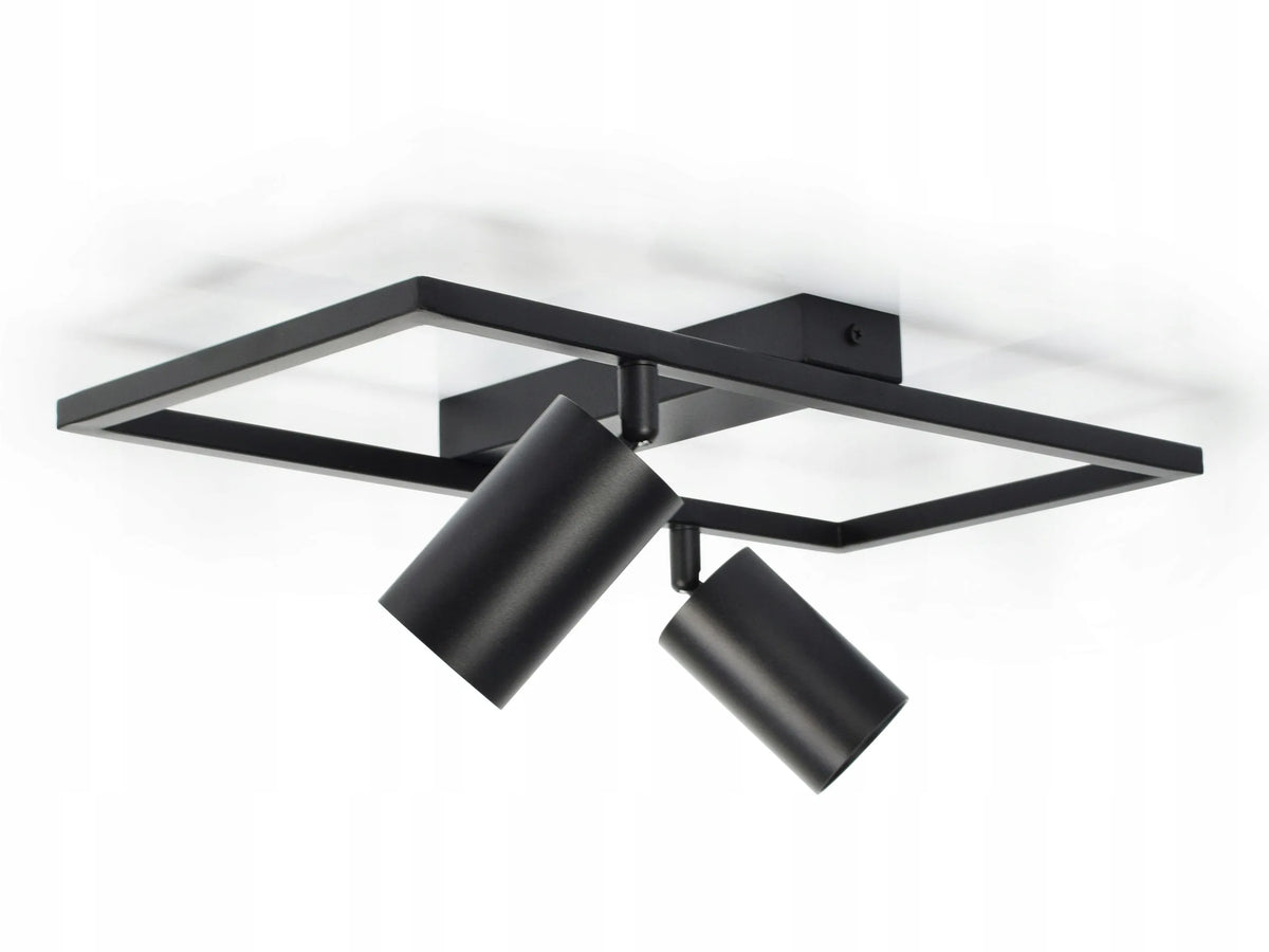 Lubinis paviršinio montavimo šviestuvas Luxolar 2 x GU10 LED, juodas, su pasukamais reflektoriais