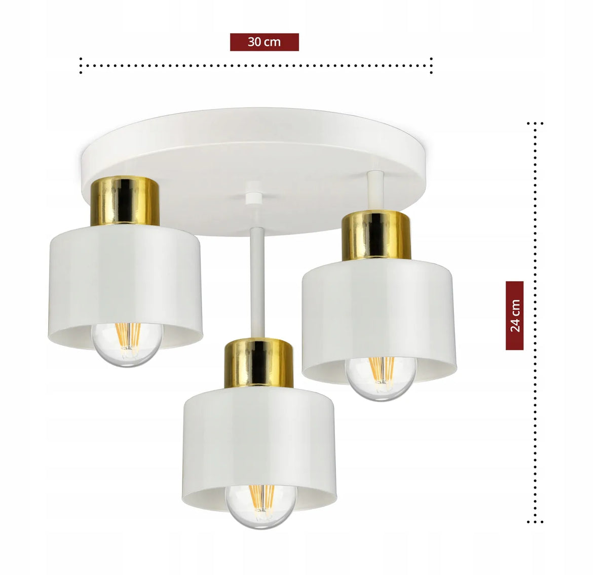 Lubinis šviestuvas – baltas ir auksinis „Roller ER3 LED“
