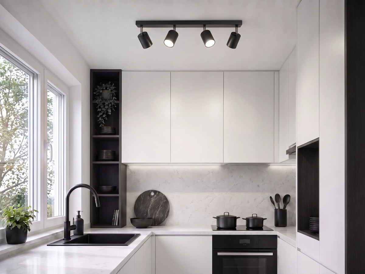 Lubinis šviestuvas „Luxolar“ SPOT BG4, metalinis, 4×GU10, juodas