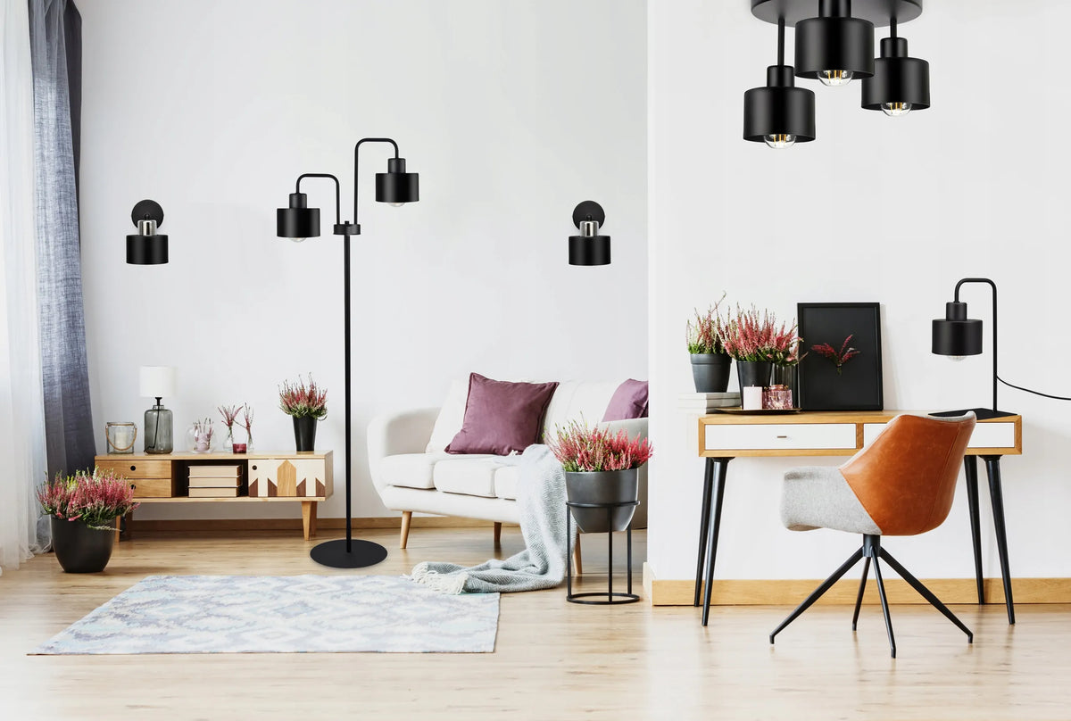 Lubinis šviestuvas, pakabinamas šviestuvas, metalinis LOFT LED 3xE27, juodas, 382-E3 SPOT