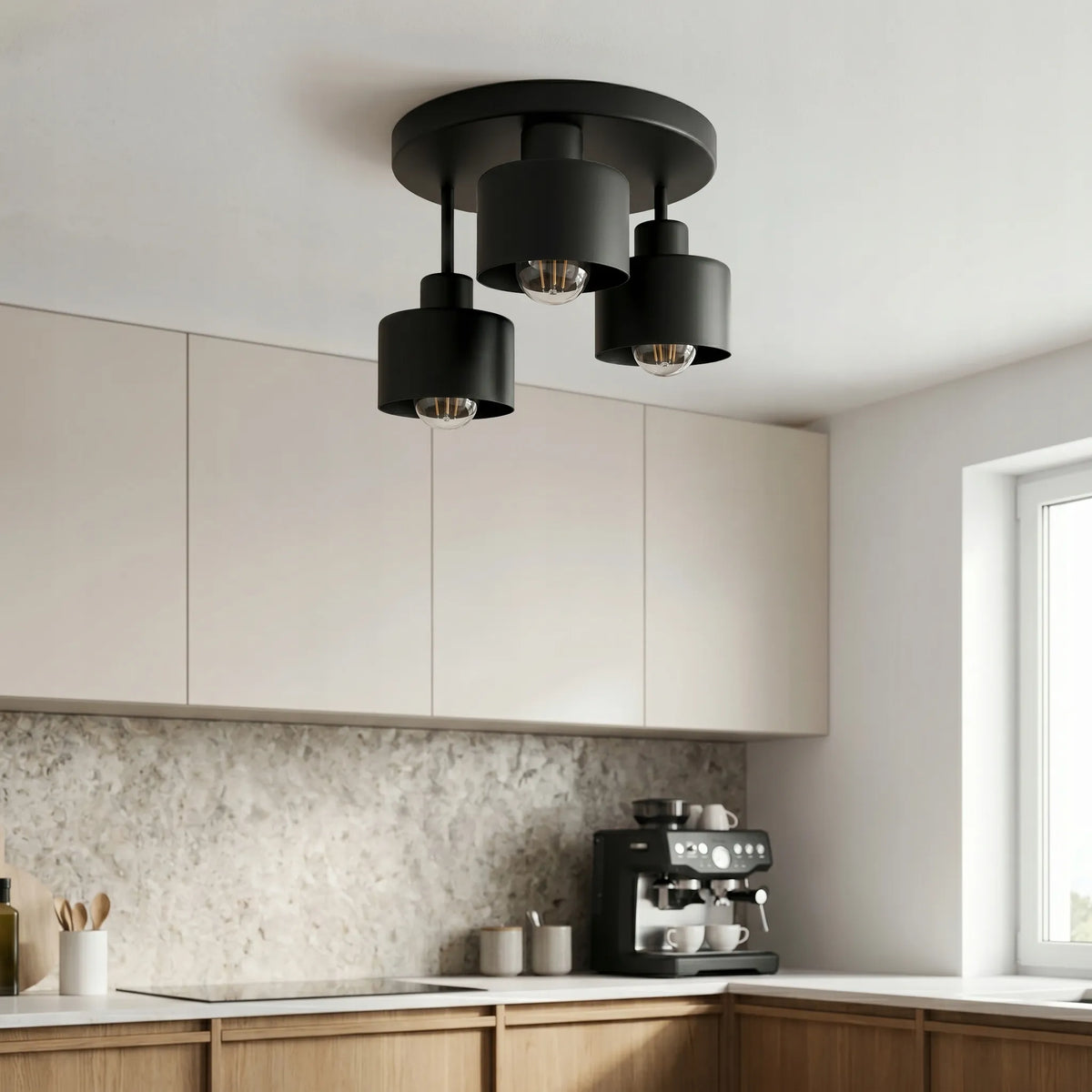 Lubinis šviestuvas, pakabinamas šviestuvas, metalinis LOFT LED 3xE27, juodas, 382-E3 SPOT