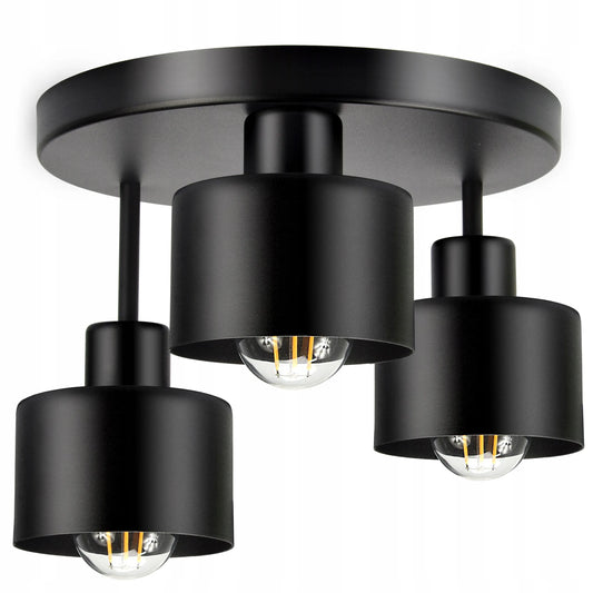 Lubinis šviestuvas, pakabinamas šviestuvas, metalinis LOFT LED 3xE27, juodas, 382-E3 SPOT