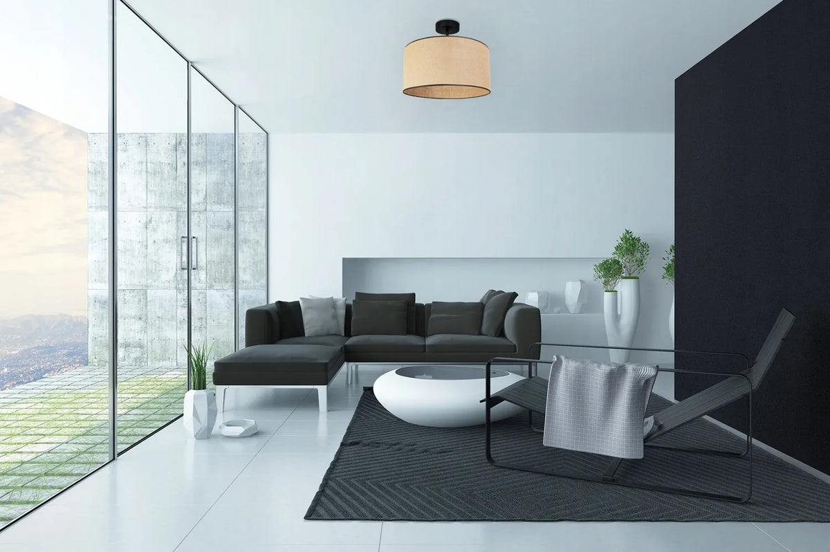 Lubų lempa „Light Home JUTA“ su apvaliu boho stiliaus gaubtu, 40 cm