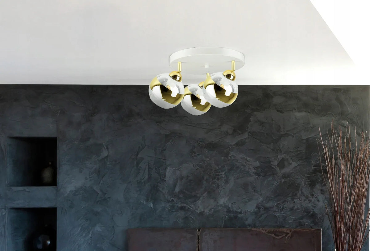 Lubų lempa – šviestuvas, balta ir auksinė, GLASS EG3 LED
