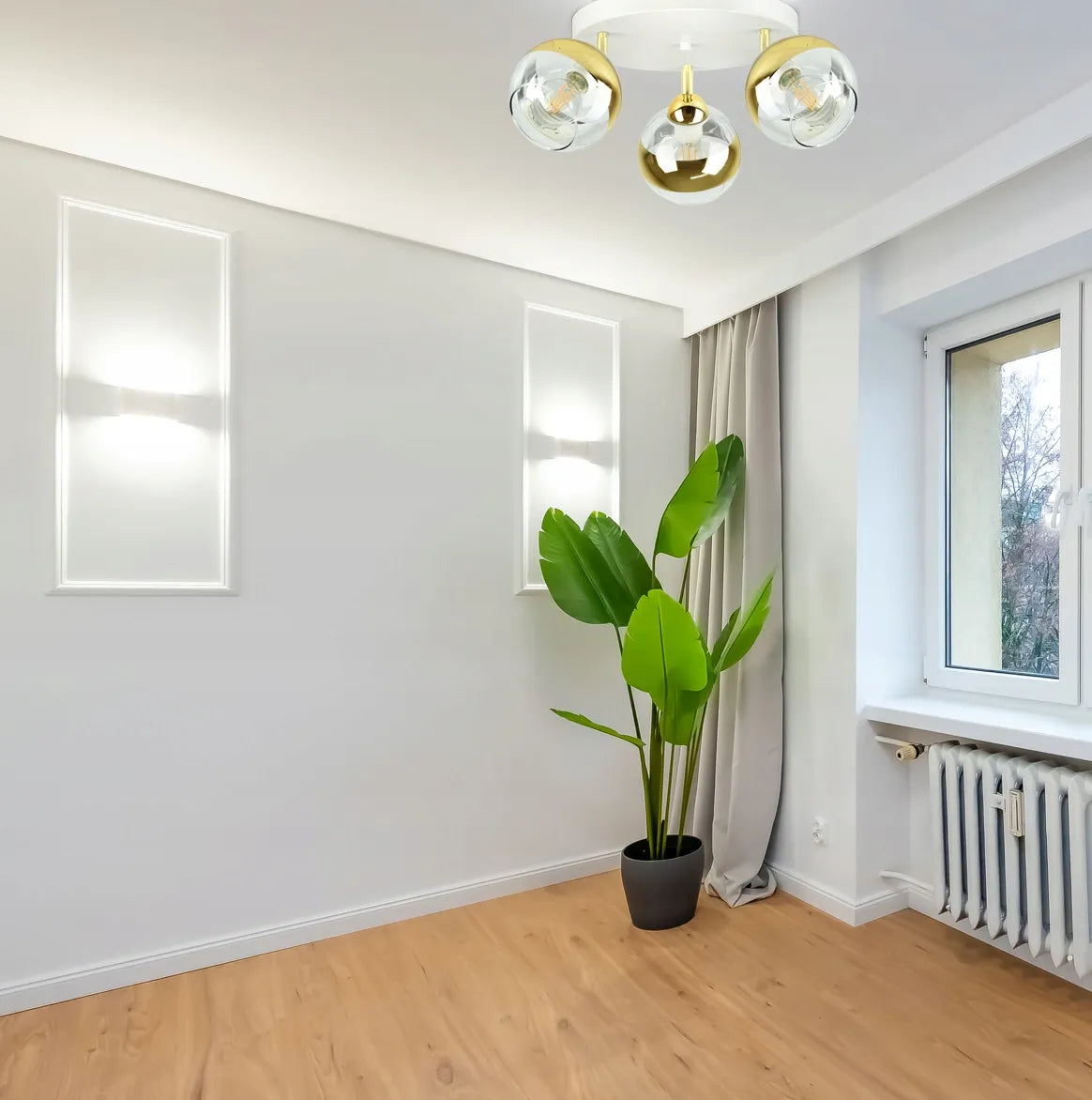 Lubų lempa – šviestuvas, balta ir auksinė, GLASS EG3 LED