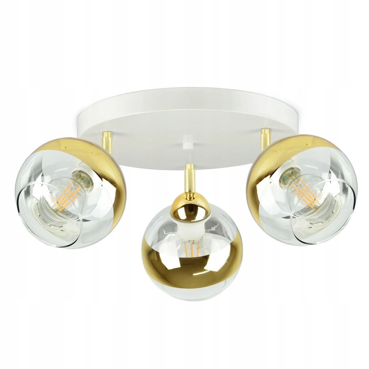 Lubų lempa – šviestuvas, balta ir auksinė, GLASS EG3 LED