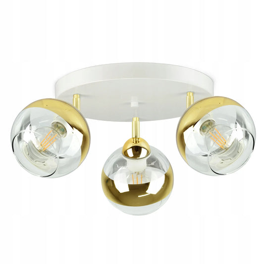 Lubų lempa – šviestuvas, balta ir auksinė, GLASS EG3 LED