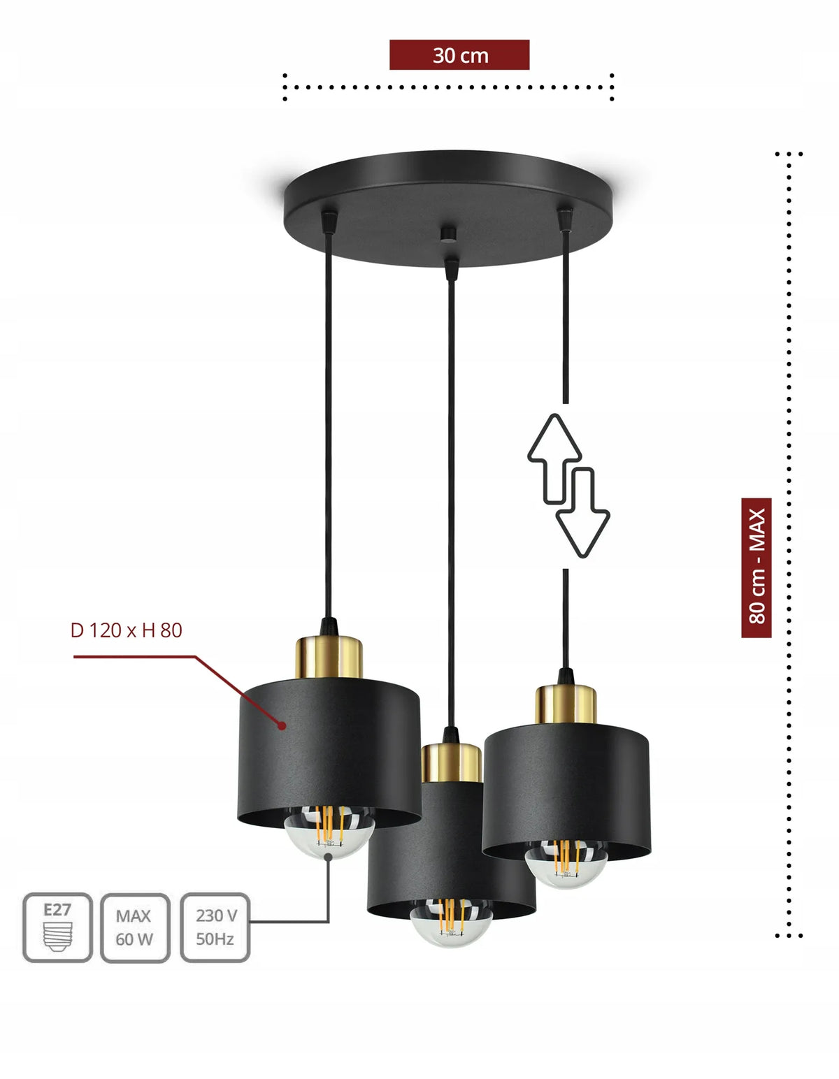 Lubų lempa, šviestuvas Classic Spot EZ3 LED E27 Black Gold