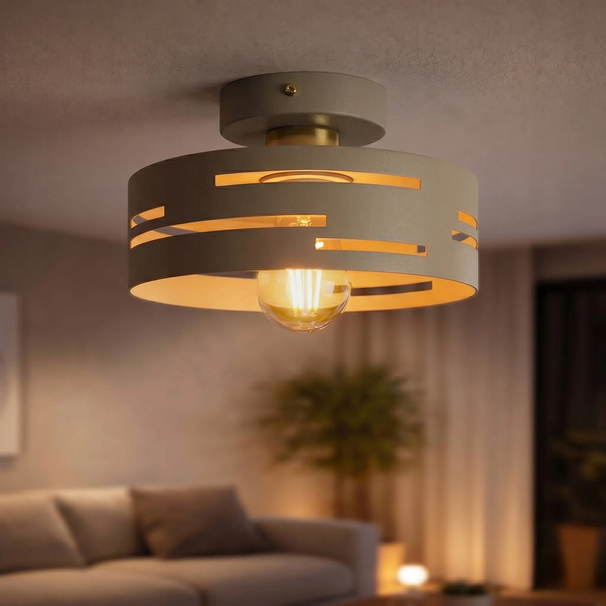 „Luxolar“ lofto lubinis šviestuvas „Laser“, smėlio spalvos, E27, 1 šviesos šaltinis