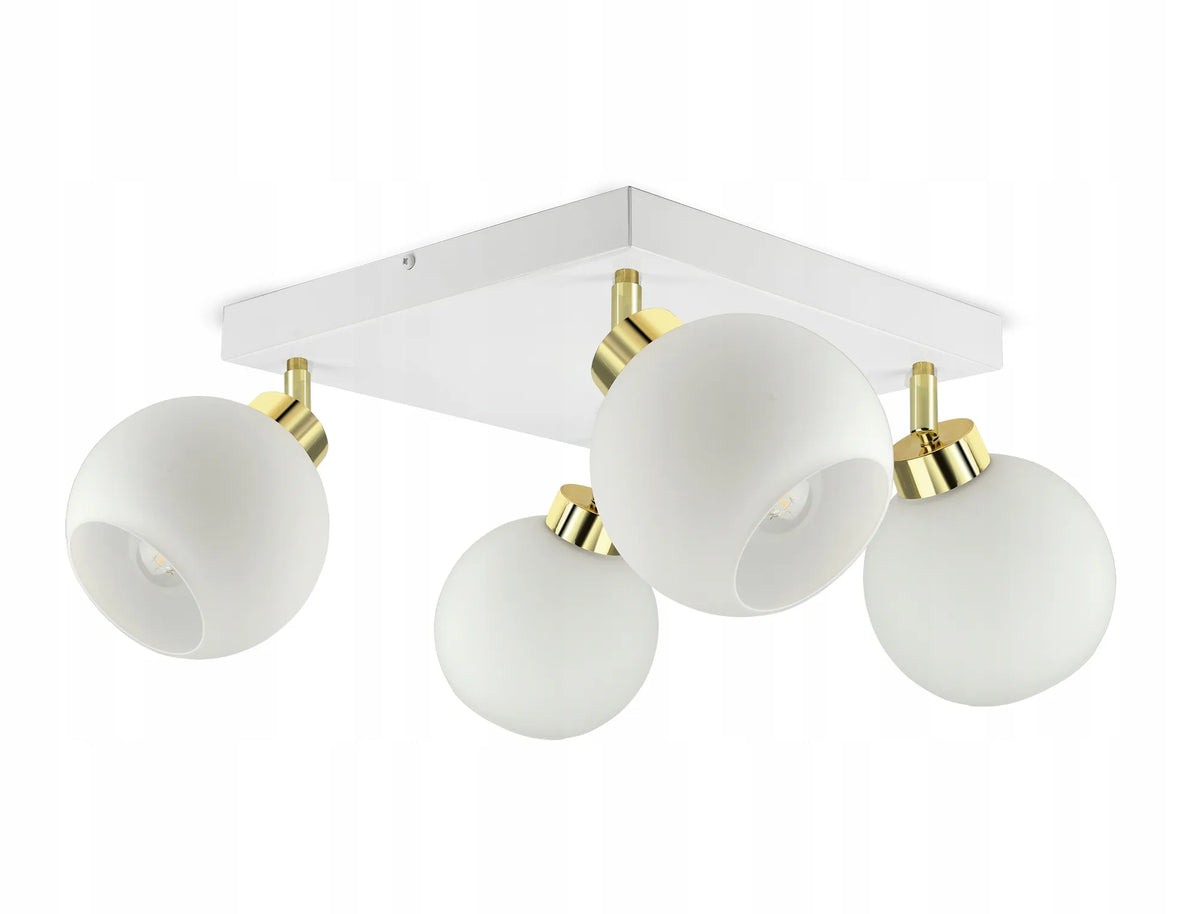 Luxolar White Glass AG4 pakabinamas lubinis šviestuvas su 4 baltais stikliniais gaubtais, E27