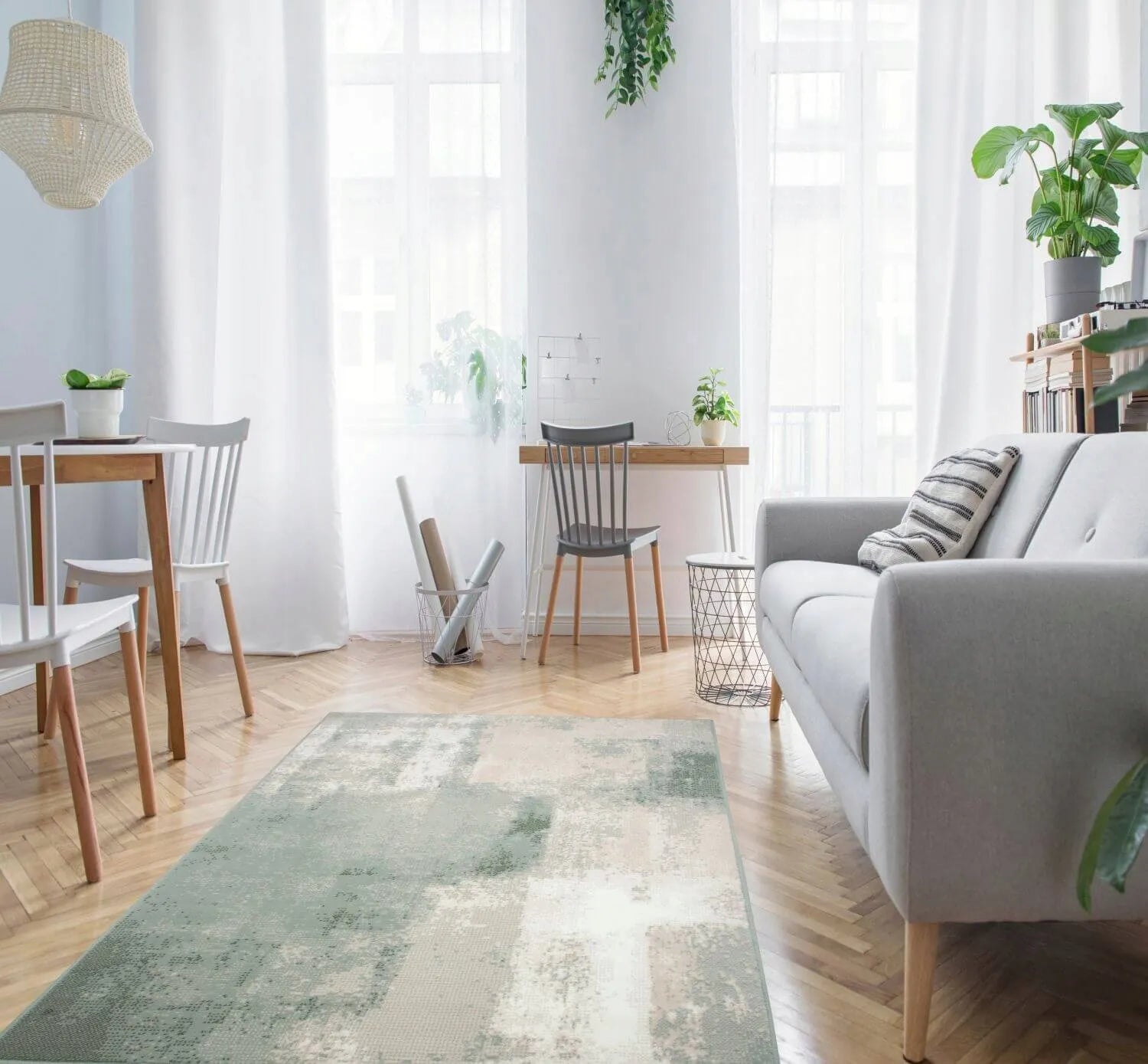 Minkštas modernus Loft stiliaus kilimas svetainei ir miegamajam 100x150