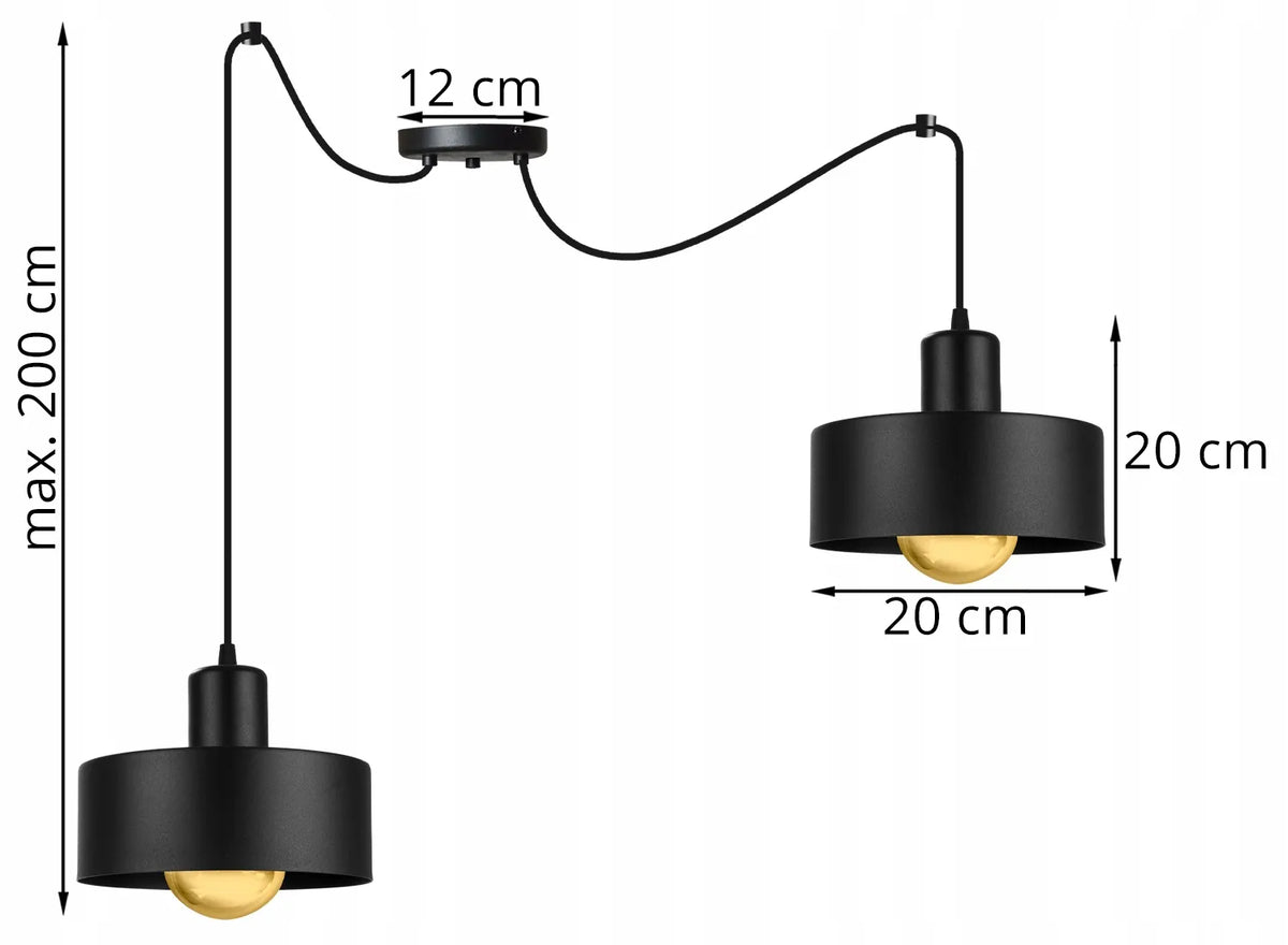 MODERNI KABAMOJI LUBŲ LAMPA „SPIDER“ – JUODA, BALTA, 2 ŠVIESOS ŠALTINIAI, „GLAMOUR“ / LOFT