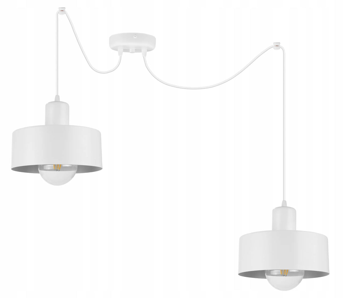 MODERNI KABAMOJI LUBŲ LAMPA „SPIDER“ – JUODA, BALTA, 2 ŠVIESOS ŠALTINIAI, „GLAMOUR“ / LOFT