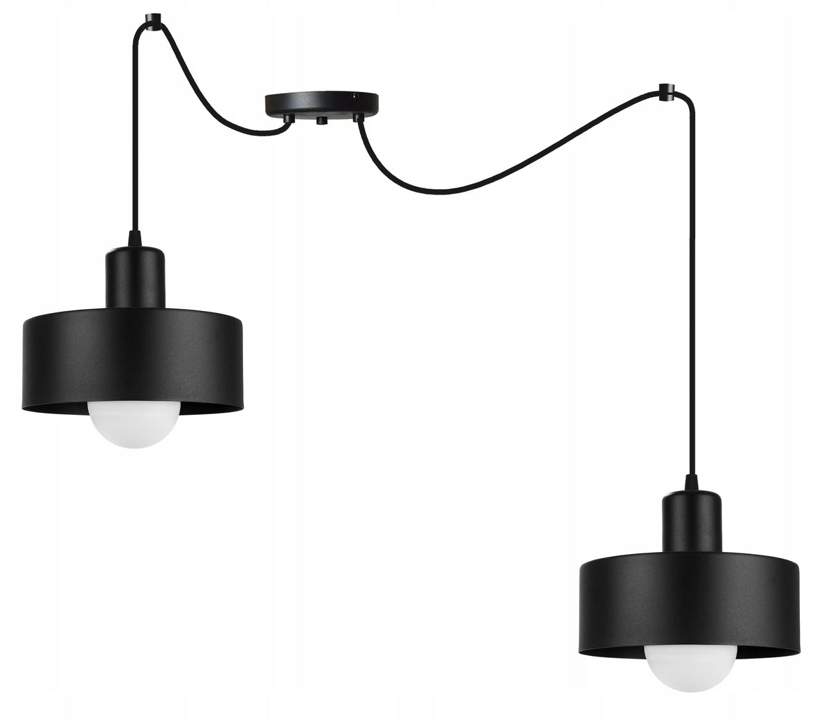 MODERNI KABAMOJI LUBŲ LAMPA „SPIDER“ – JUODA, BALTA, 2 ŠVIESOS ŠALTINIAI, „GLAMOUR“ / LOFT