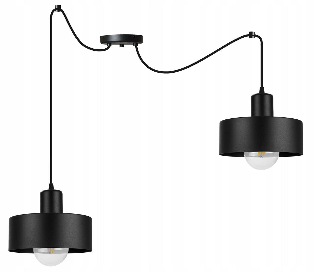 MODERNI KABAMOJI LUBŲ LAMPA „SPIDER“ – JUODA, BALTA, 2 ŠVIESOS ŠALTINIAI, „GLAMOUR“ / LOFT