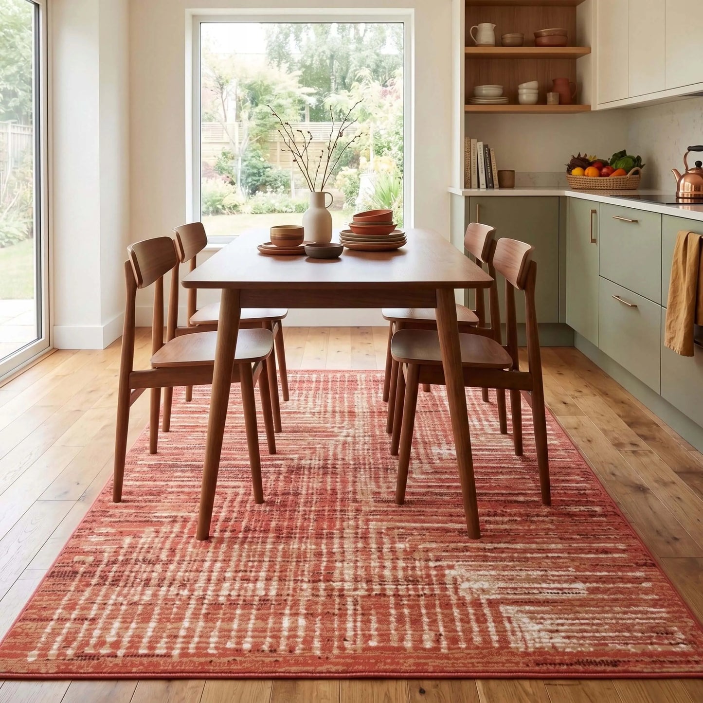 Modernus 100x150 raudonas kilimas Eureka Home – stilingas svetainės ir miegamojo akcentas