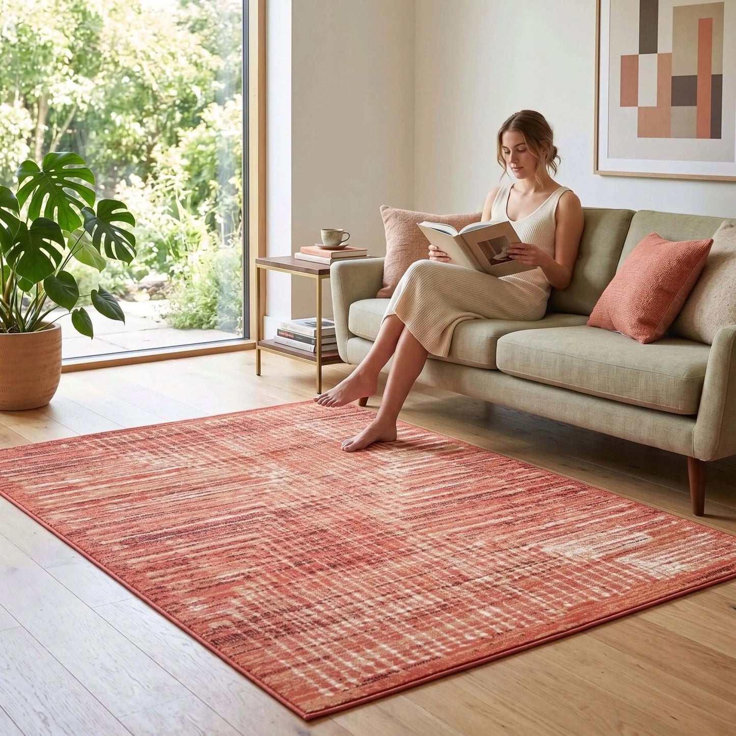 Modernus 100x150 raudonas kilimas Eureka Home – stilingas svetainės ir miegamojo akcentas