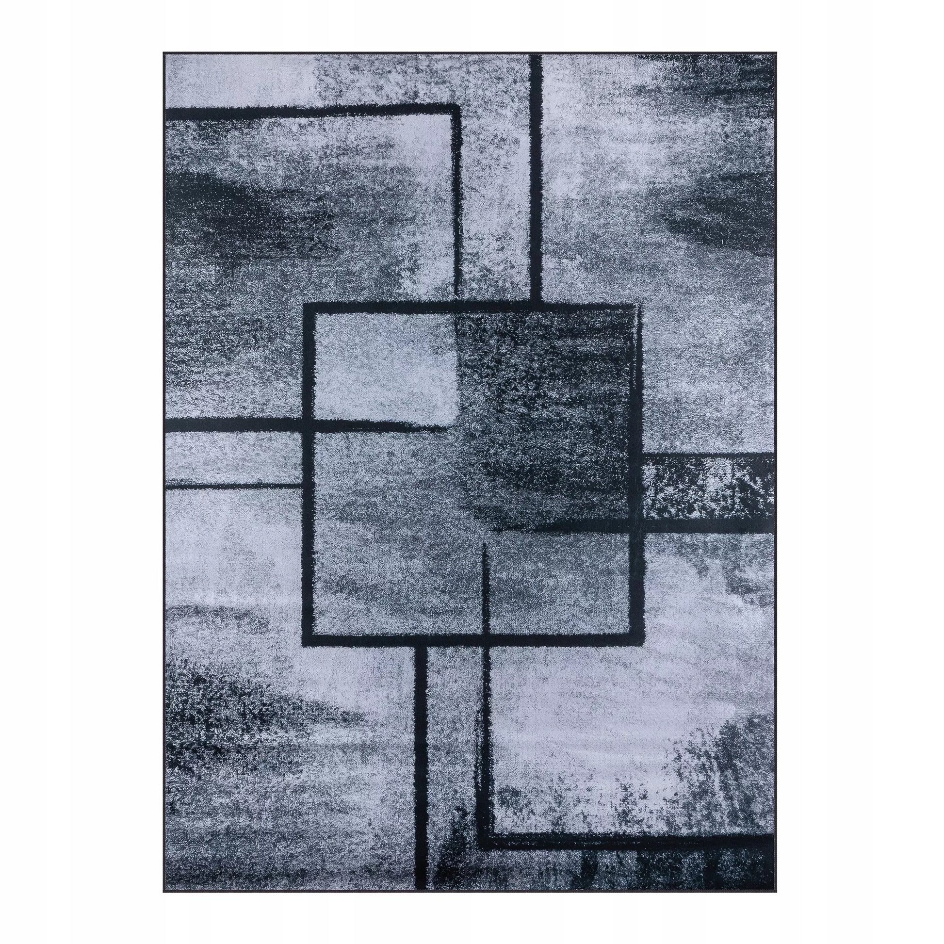 Modernus 200x300 cm Dywany Chemex kilimas – vintažinis, neslystantis, pilkas/juodas, lofto stiliaus