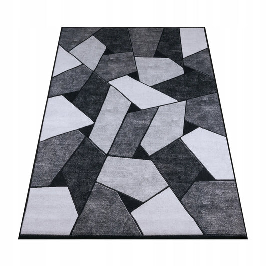 MODERNUS KILIMAS 120x170 PILKAS-JUODAS SVETAINEI NESLYSTANTIS STILINGAS BCF