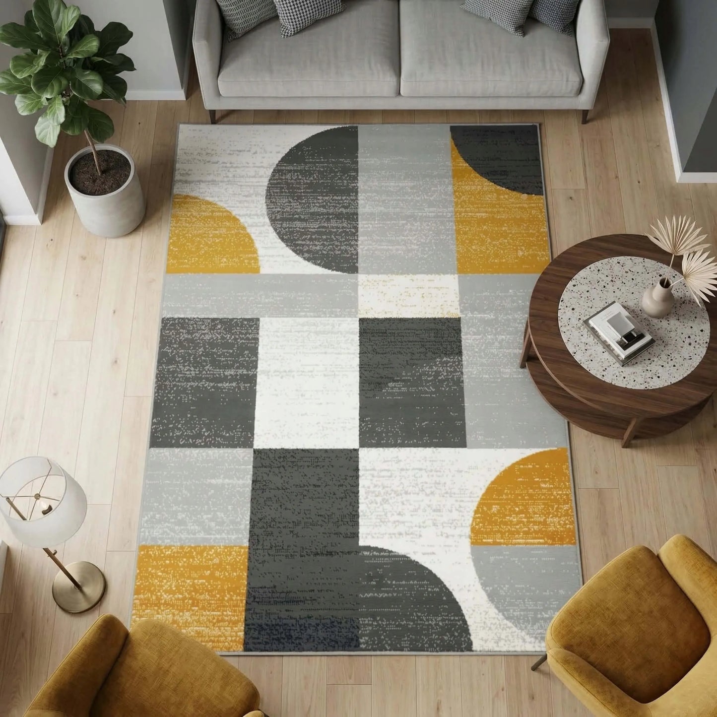 MODERNUS KILIMAS SVETAINEI, VIRTUVĖI AR MIEGAMAJAM – MINKŠTAS, PILKAS, 100X150 CM