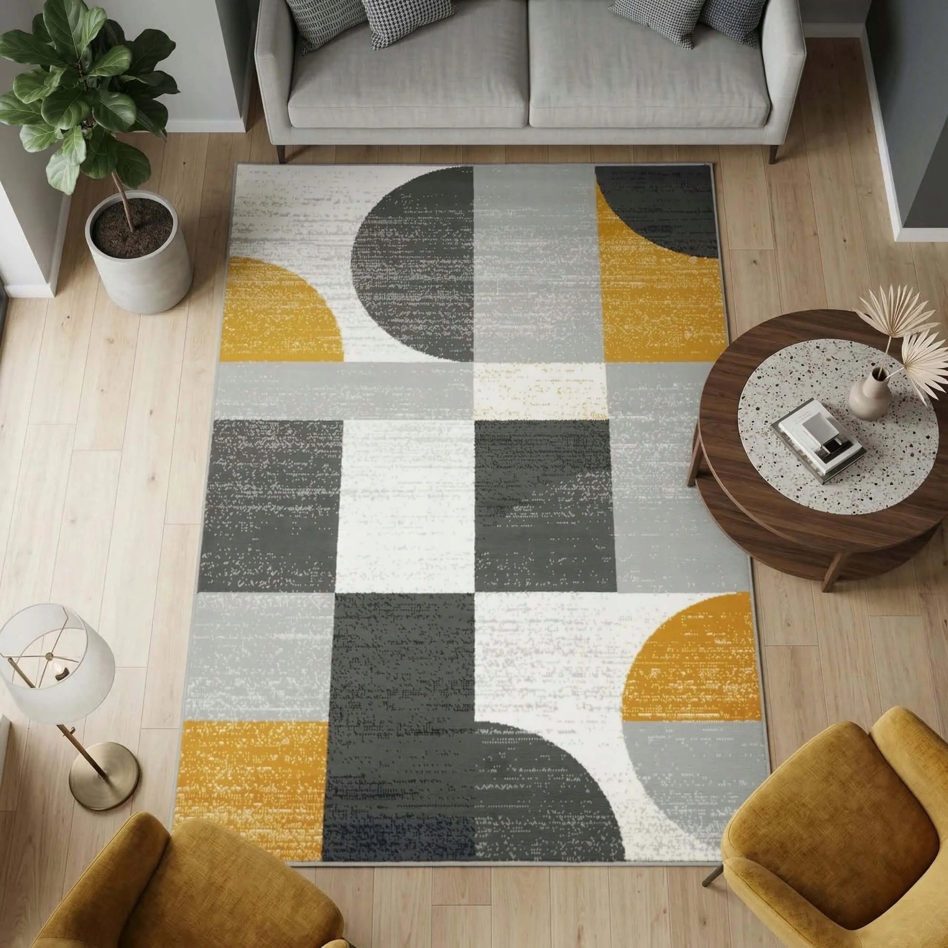 MODERNUS KILIMAS SVETAINEI, VIRTUVĖI AR MIEGAMAJAM – MINKŠTAS, PILKAS, 100X150 CM
