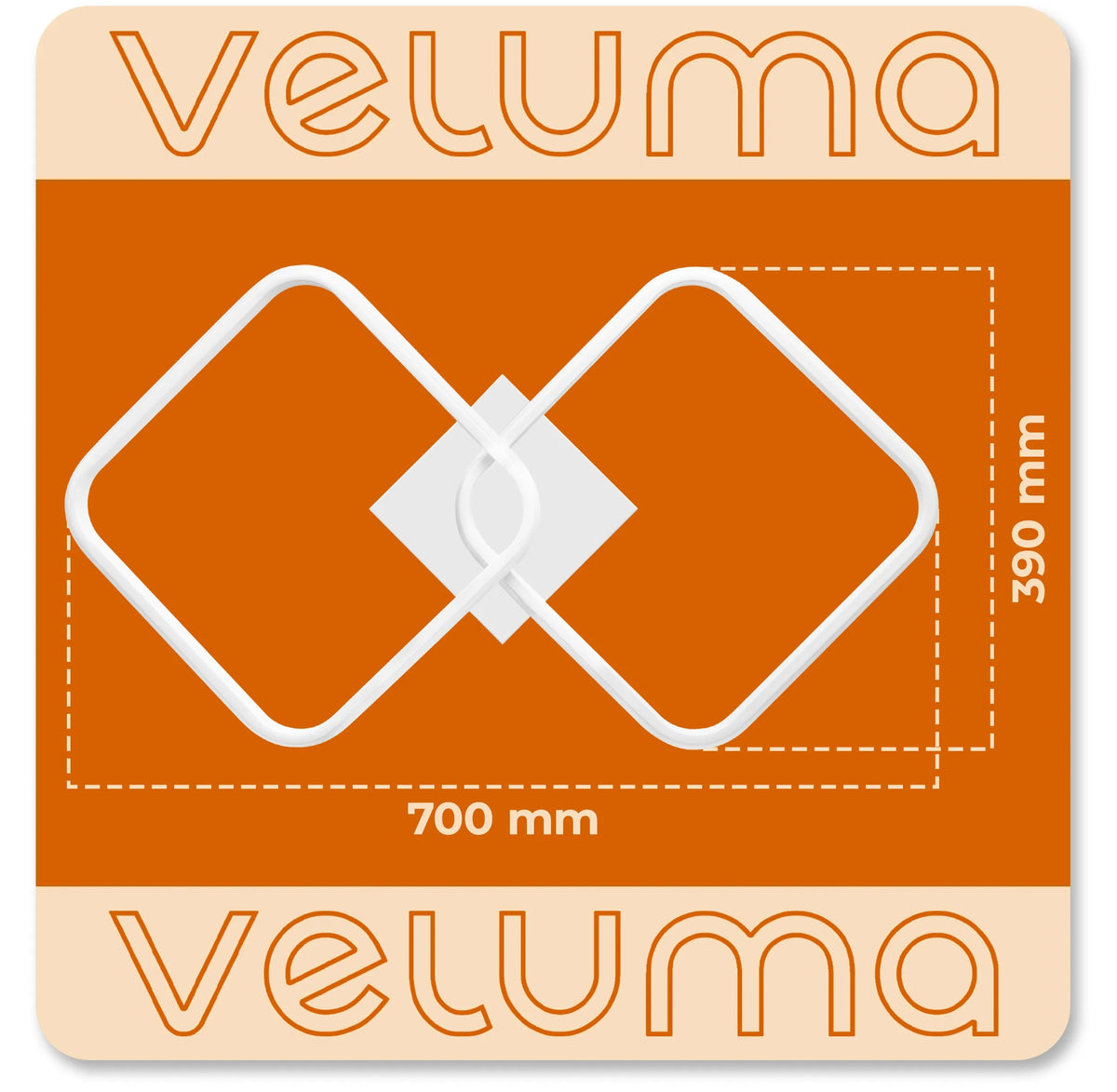 Modernus kvadratinis LED lubinis šviestuvas Veluma 60 W, 3000 K, 6000 lm