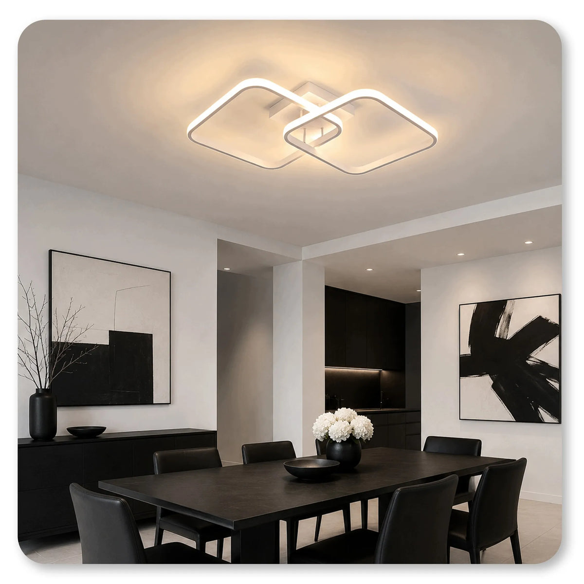 Modernus kvadratinis LED lubinis šviestuvas Veluma 60 W, 3000 K, 6000 lm