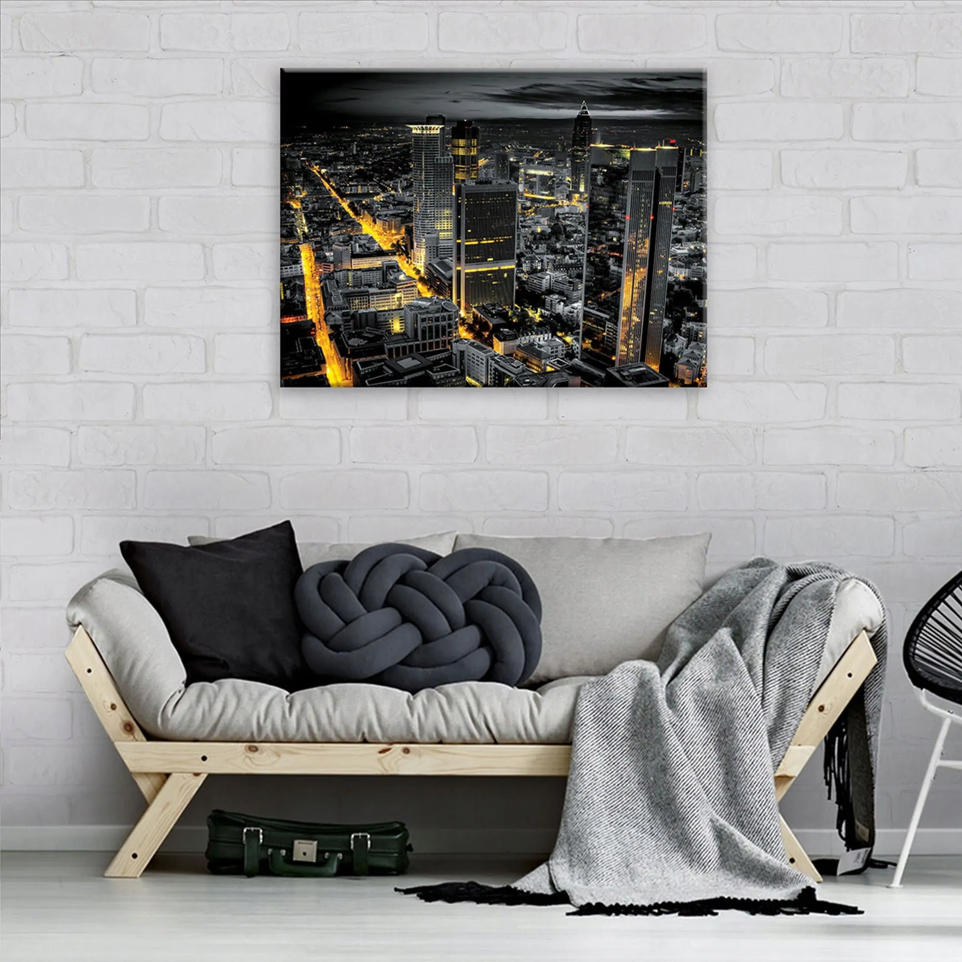 Modernus naktinio miesto paveikslas ant drobės svetainei ir miegamajam 100x70
